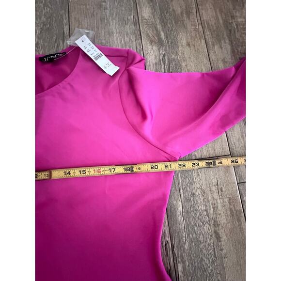 NWT J.Crew Women's Pink Fuchsia Long Sleeves Ruffled Cuff Dressy Blouse Size LT - Picture 6 of 7